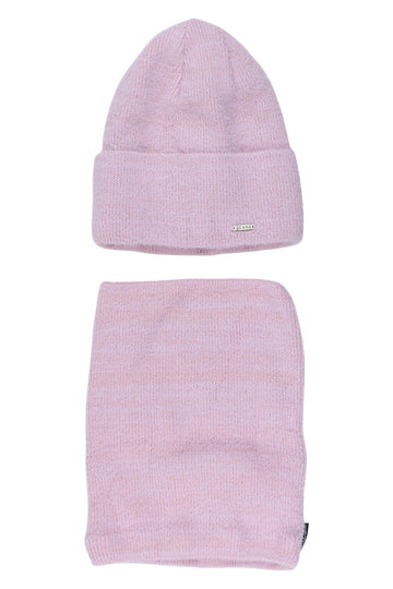 Mädchen-Set aus rosa Mütze und Schal Grans B388-P-221025