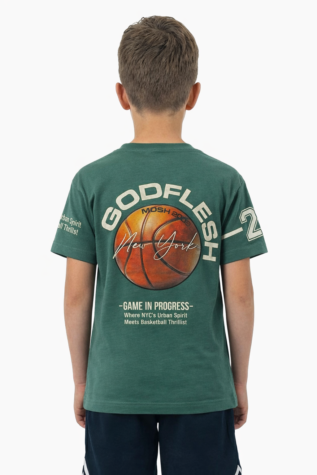 T-shirt Godflesh chłopięca zielony, producent LMR, numer produktu 4084-21326-48