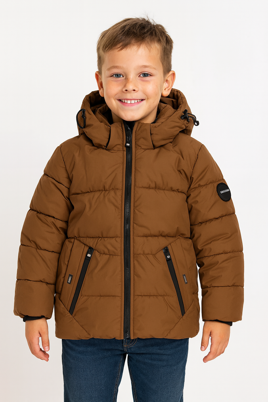 Kamelfarbene Winterjacke für Jungen Happy House KK1117-91025