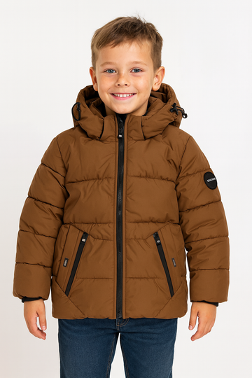 Kamelfarbene Winterjacke für Jungen Happy House KK1117-91025