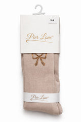 Rajstopy pachnące kokardka cyrkonie dziewczęce beż Pier Lone PL-2447-161225-1