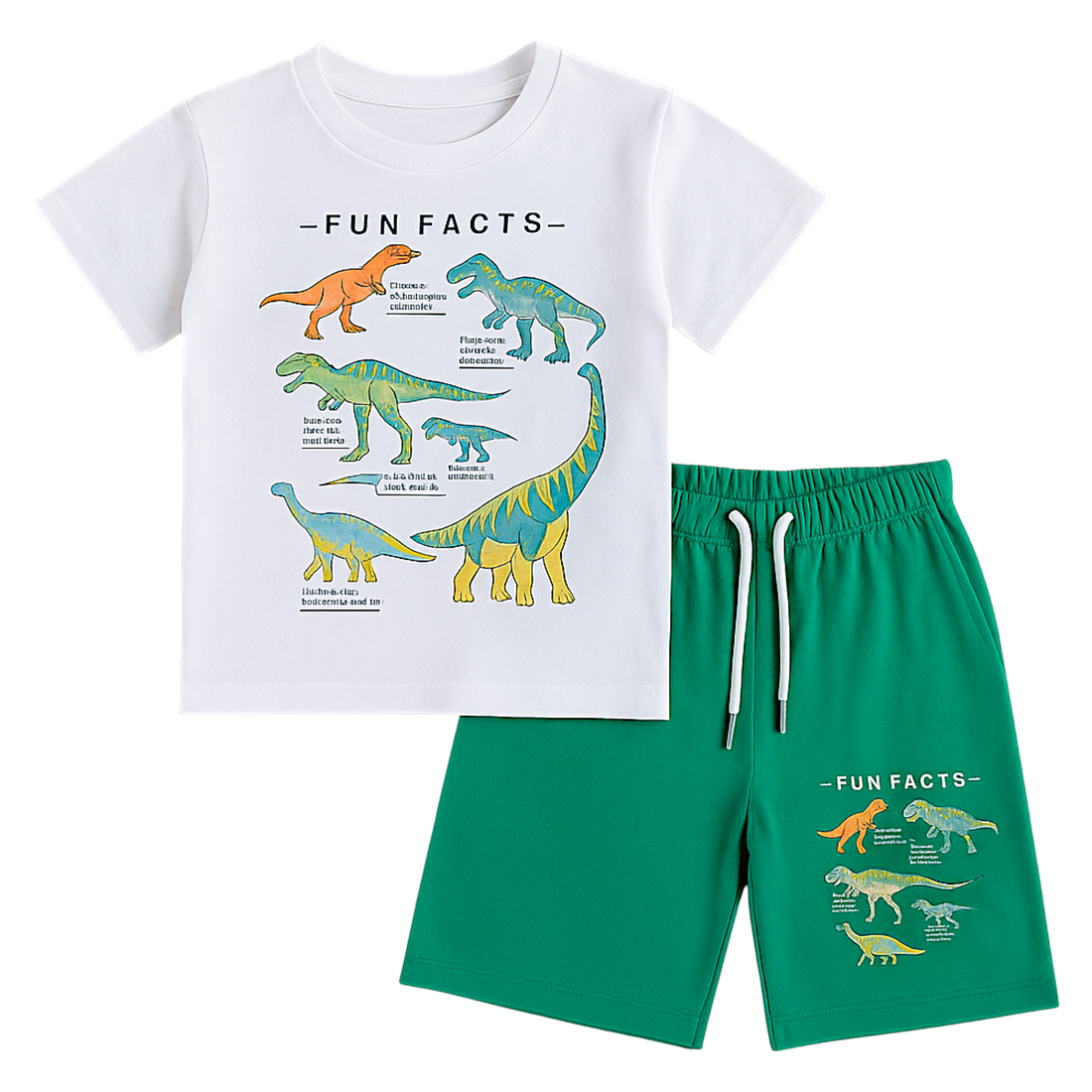 Jungen Dinosaurier Shorts Set Weiß Ceo c-003-14525-3