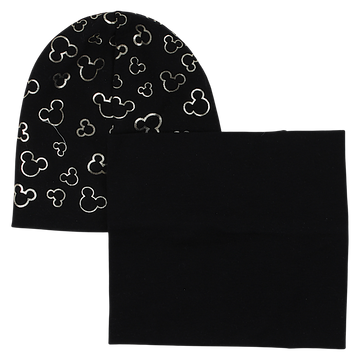 Mütze mit Schal für Mädchen schwarz capk29.27.9.23