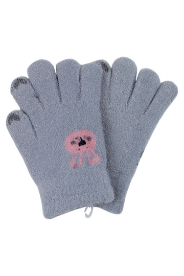 Mädchen-Kaninchenhandschuhe, aschgrau, Euro Gloves D-229-91025