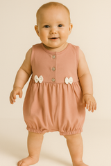 Mädchen-Strampelanzug aus Baumwolle, puderrosa Hoppala H-4166-5625