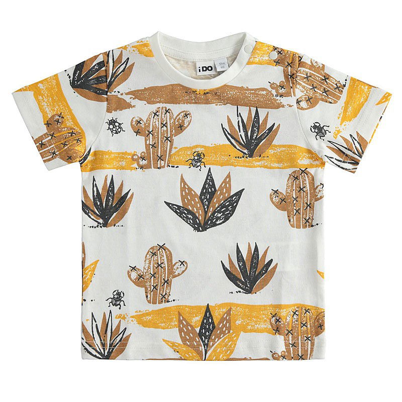 iDO 44673 Koszulka z nadrukiem dla chłopca kolor biały/pomarańcz -  - #tag1# - #tag2# - #tag3# - #tag4#