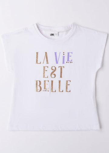 iDO 46527-0113 Koszulka krótki rękaw dziewczynka kolor biały -  - #tag1# - #tag2# - #tag3# - #tag4#