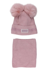 Mädchen-Hut- und Schalset, Altrosa, Ambra J13-51125-5