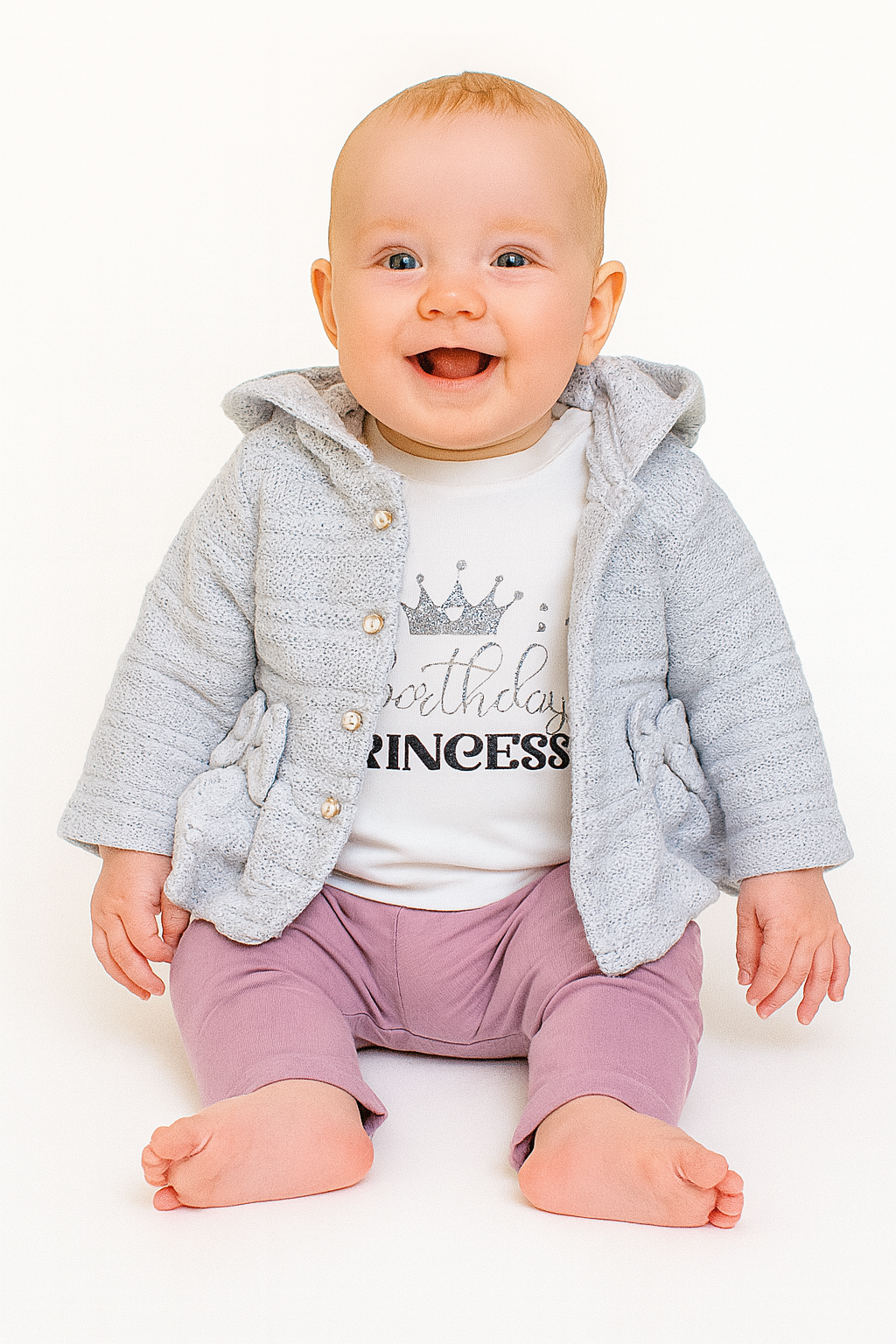 Mädchen-Pullover-Set, aschgrau, Arif Baby 1020-16725