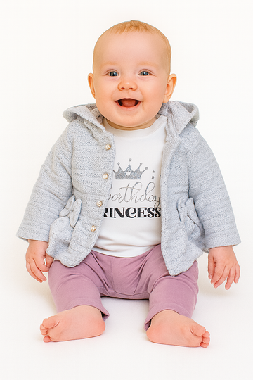 Mädchen-Pullover-Set, aschgrau, Arif Baby 1020-16725