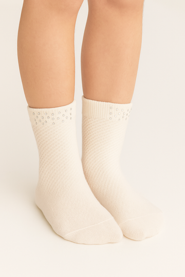 Duftsocken mit Zirkon für Mädchen, creme Pier Lone P-1935-3625-28