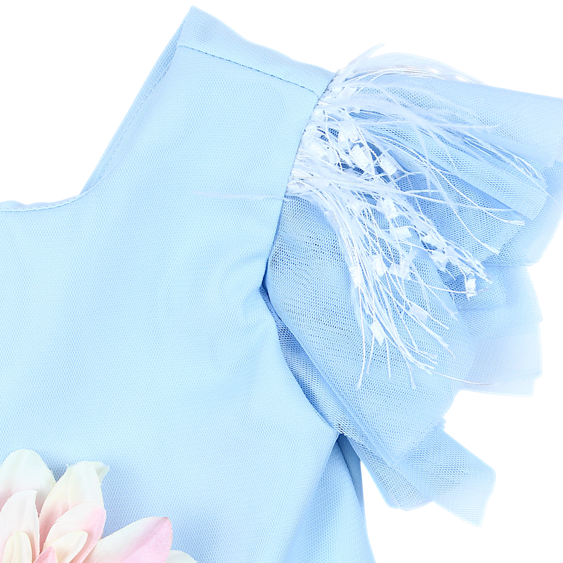 Mädchen Abendkleid mit Blumen, blau Talka 4336-24-21325