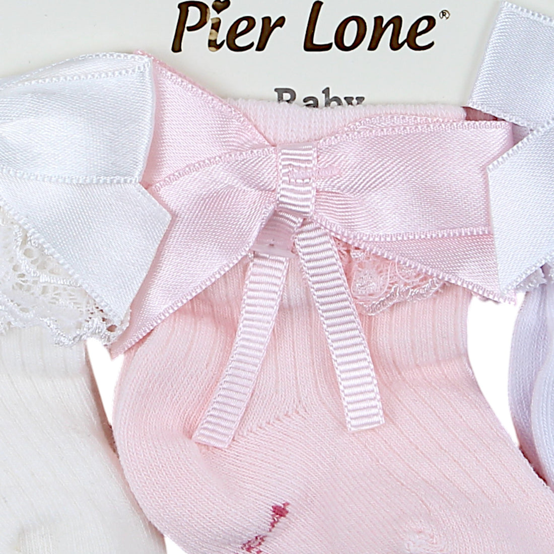 Pier Lone P-1884-14425 3er-Pack Mädchensocken, weiß