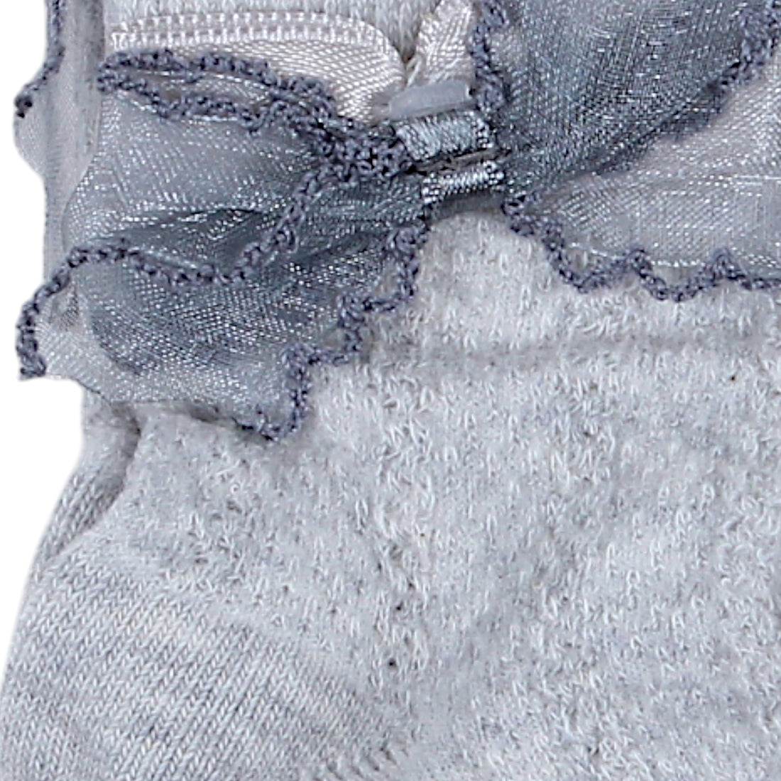 Durchbrochene Mädchensocken mit Schleife, aschgrau, Pier Lone P-1886-14425