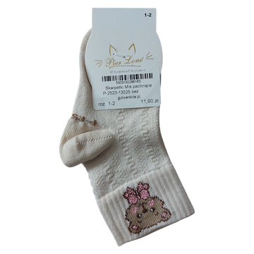 Teddybär-Socken mit Duft für Mädchen, beige, Pier Lone P-2523-13525-1