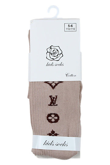 Mädchenstrumpfhose mit Muster, beige, Pier Lone Pl-1753-291025