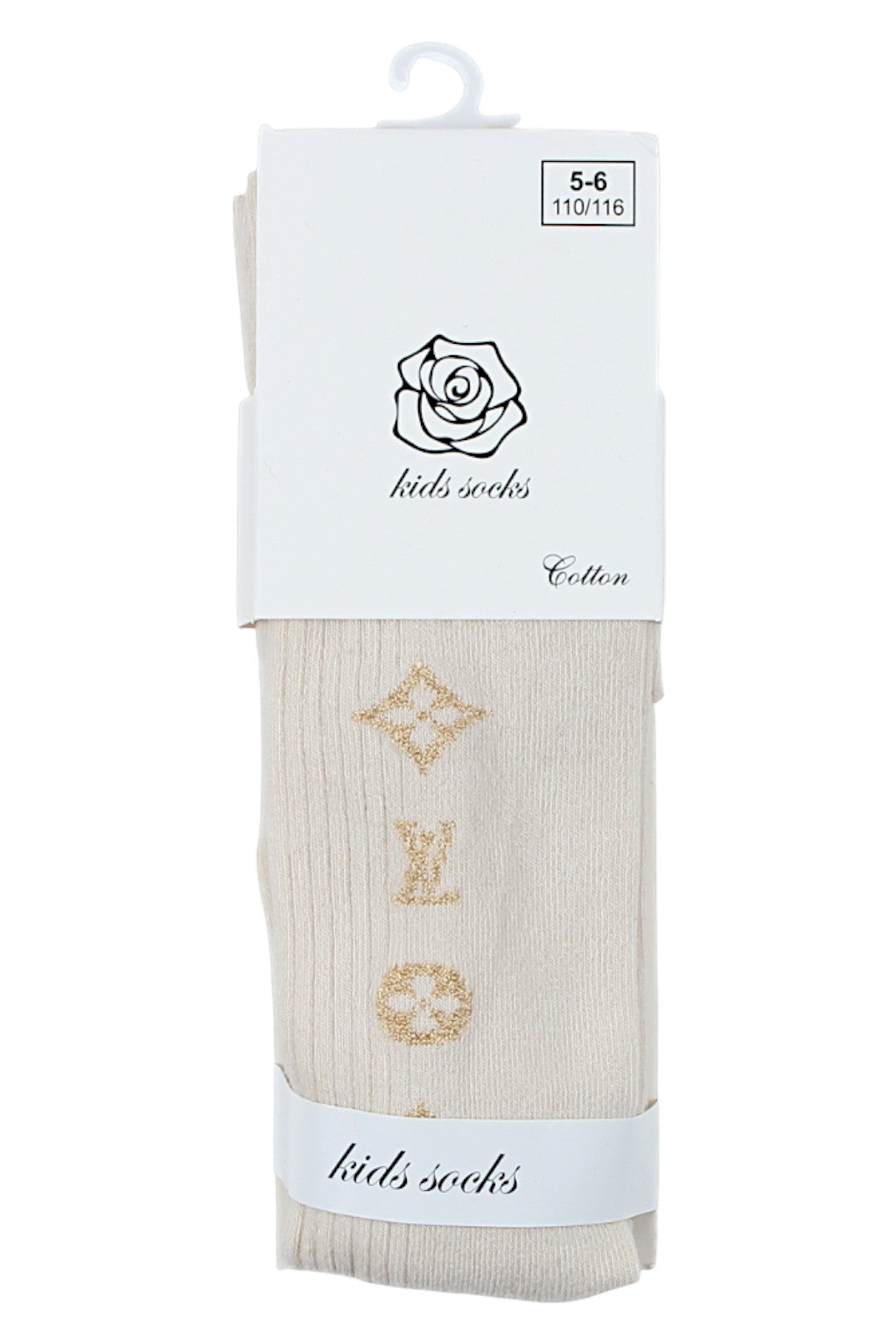 Gemusterte Strumpfhose für Mädchen, hellbeige, Pier Lone Pl-1753-291025