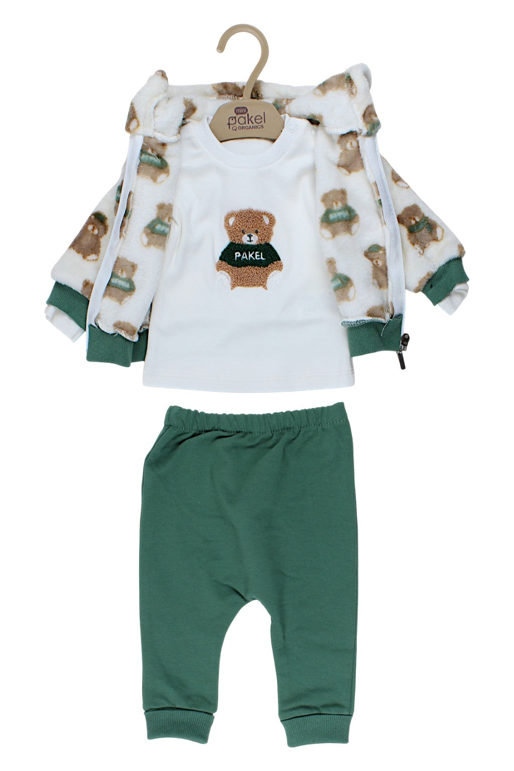 Set mit 3 grünen Jungen-Teddybären Pakel V-009-241025