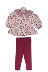 Mädchenkragen-Set, bordeauxrot, Vovido V2802-11925