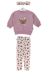 3-teiliges Set mit Haarband, mädchenhaft, altrosa, Vovido V2812-11925-5