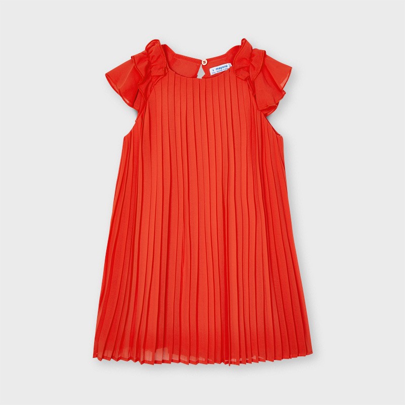 Mayoral 3911-69 Rotes Plisseekleid für Mädchen