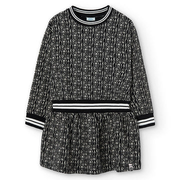 Bedrucktes Kleid für Mädchen Boboli 405166-9921 schwarz