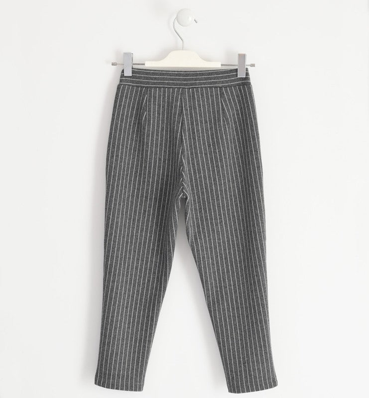 Gestreifte Mädchenhose iDO 1981-8445, grau-silber