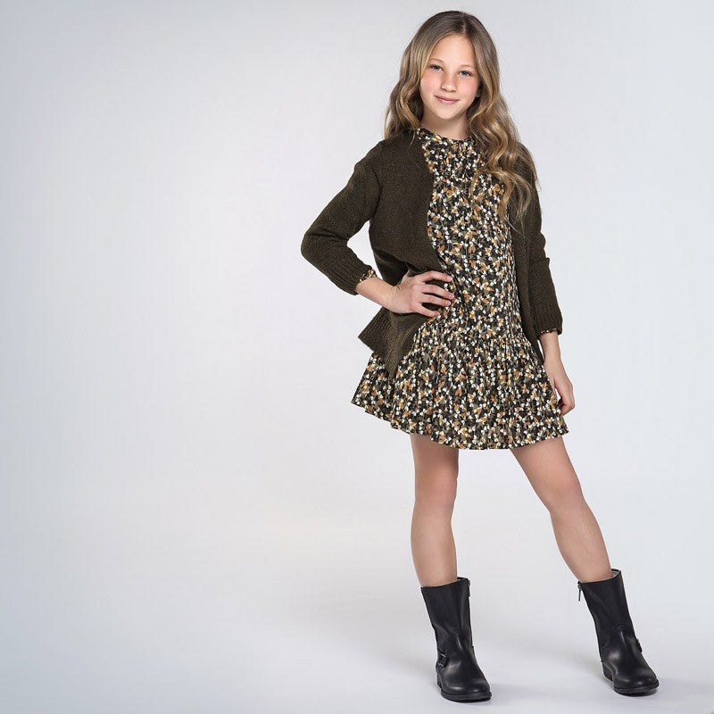 Mädchen Strickpullover mit Taschen Mayoral 7335-25 Grün