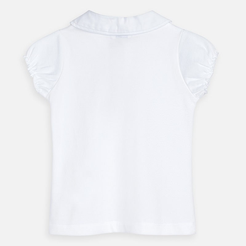 Baumwoll-Poloshirt mit Kragen für Mädchen Mayoral 3178-51 weiß
