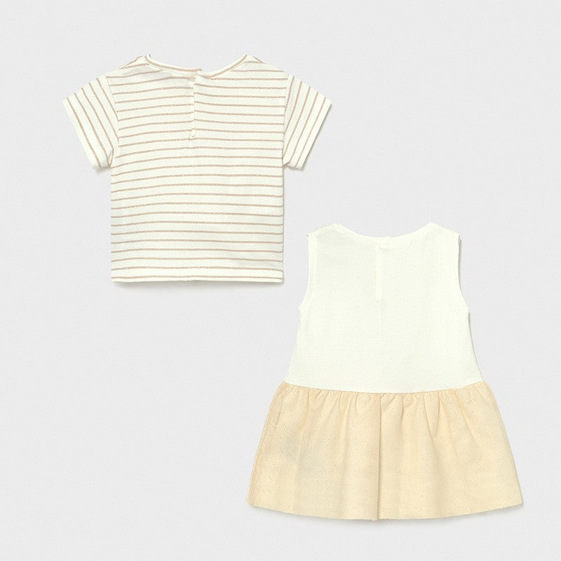 Mayoral 1976-59 Goldenes 2-teiliges Mädchenkleid