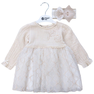Kleid mit Stirnband Mädchen creme 6064-13324 GKMOD