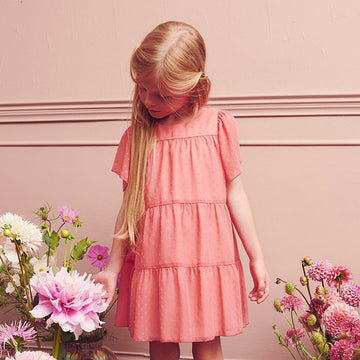 Abendkleid für Mädchen MINIMI 22/20, Koralle