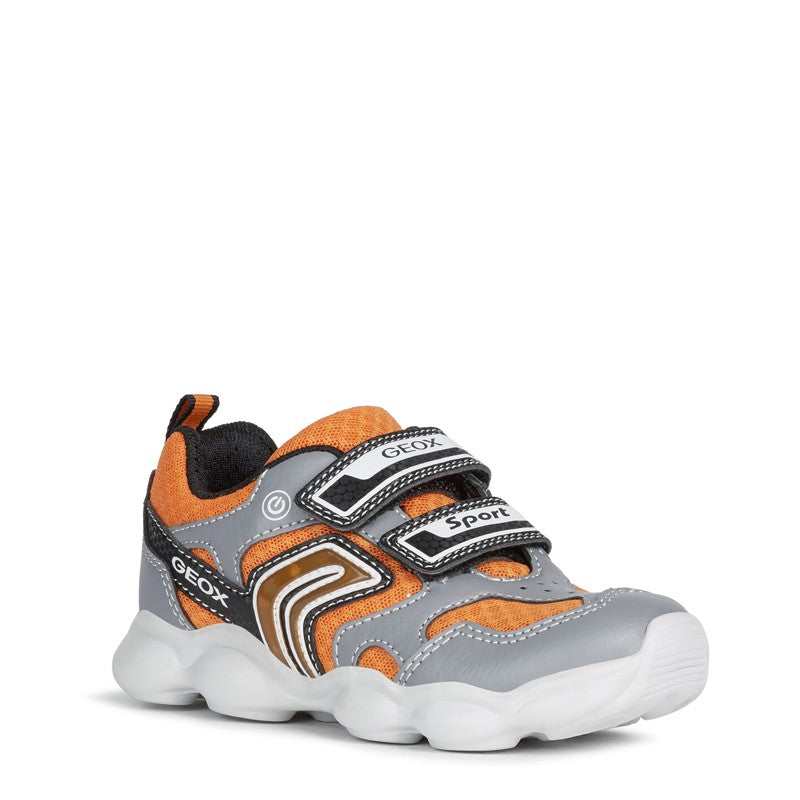 Geox J024BC-014BU-C0036 Jungen-Sneaker, grau/orange