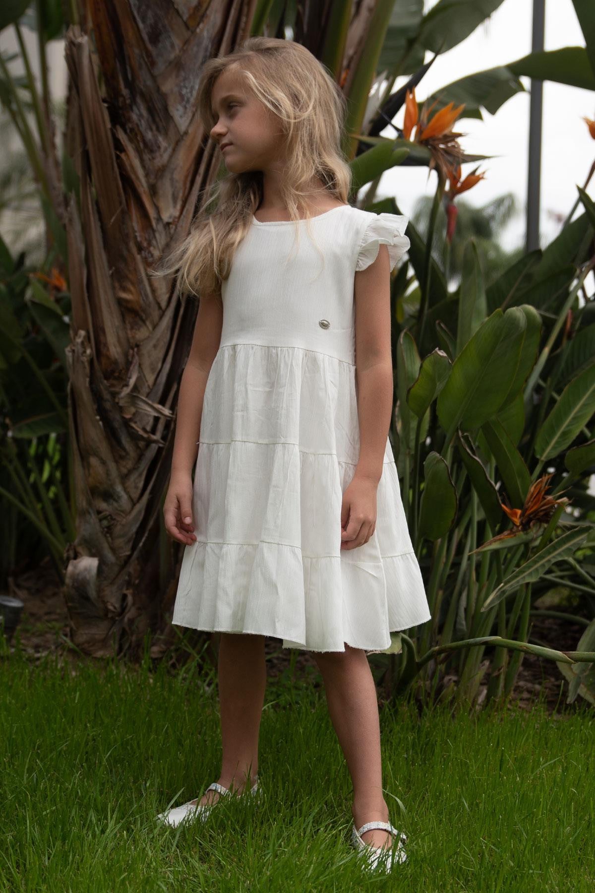 Elegantes Mädchenkleid creme 18958-7524 GKMOD