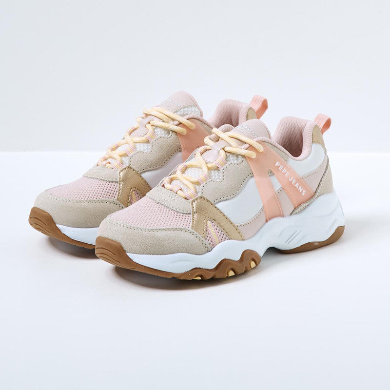 Pepe Jeans MONSTER TRAK GIRLS Junior-Sneaker für Mädchen PGS30535-319 beige/pink