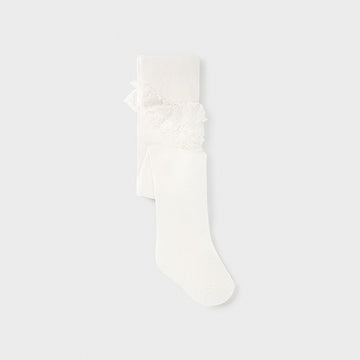 Mayoral 10003-77 Creme Rüschenstrumpfhose für Mädchen
