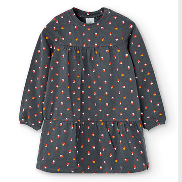 Polka Dot Kleid für Mädchen Boboli 435103-9923 grau