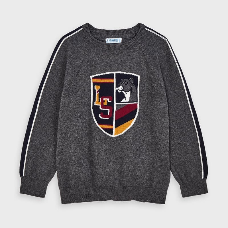 Jungenpullover mit Stickerei Mayoral 4330-67 Grau