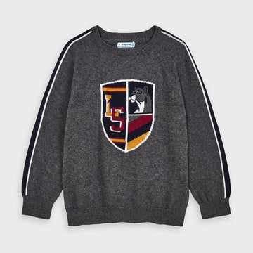 Jungenpullover mit Stickerei Mayoral 4330-67 Grau