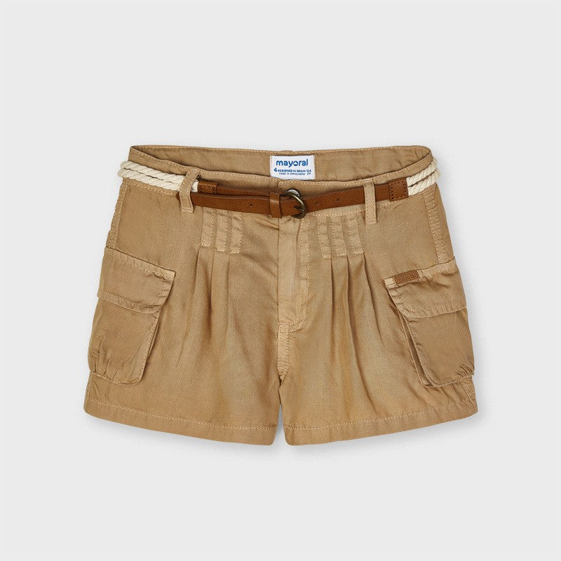 Mayoral 3205-47 Braune Shorts mit Taschen für Mädchen