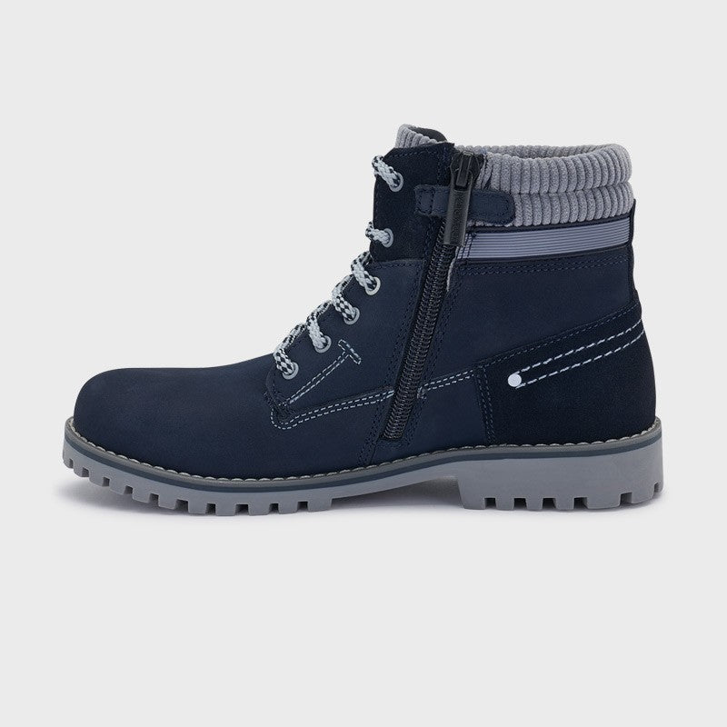 Mayoral 46171-68 Marineblaue Jungen-Lederstiefeletten
