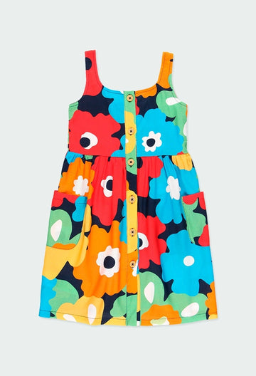 Blumenkleid für Mädchen Boboli 454025-9806 mehrfarbig