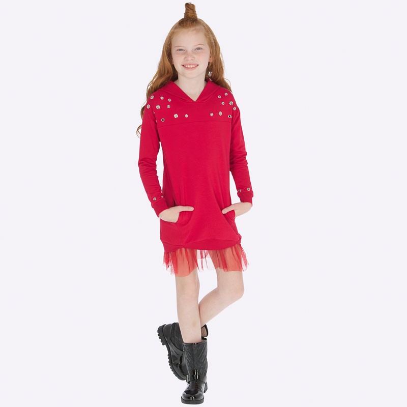 Sportkleid mit Kapuze und Tüll für Mädchen Mayoral 7942-62