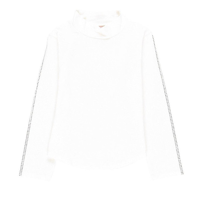 Baumwoll-Rollkragen-T-Shirt für Mädchen Boboli 728186-1111-M creme