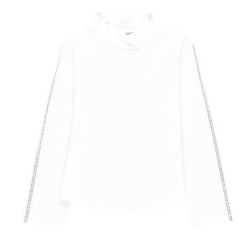 Baumwoll-Rollkragen-T-Shirt für Mädchen Boboli 728186-1111-M creme