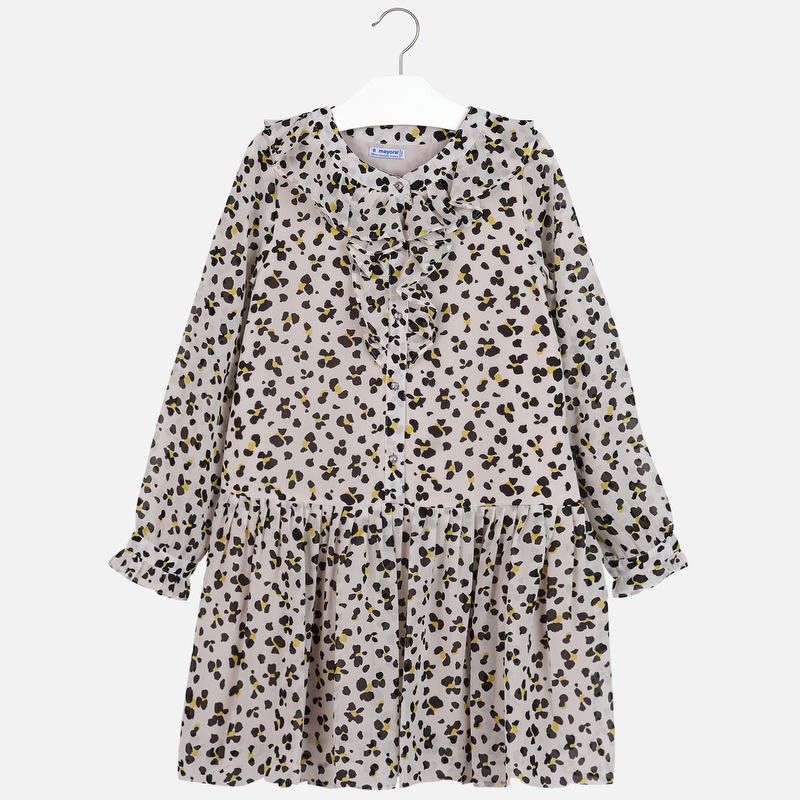 Langärmliges bedrucktes Mädchenkleid Mayoral 7931-76