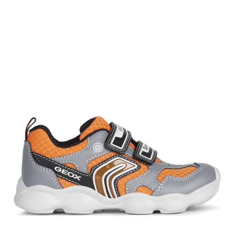 Geox J024BC-014BU-C0036 Jungen-Sneaker, grau/orange