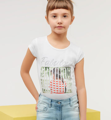 Mädchen T-SHIRT iDO J498-0113 weiß