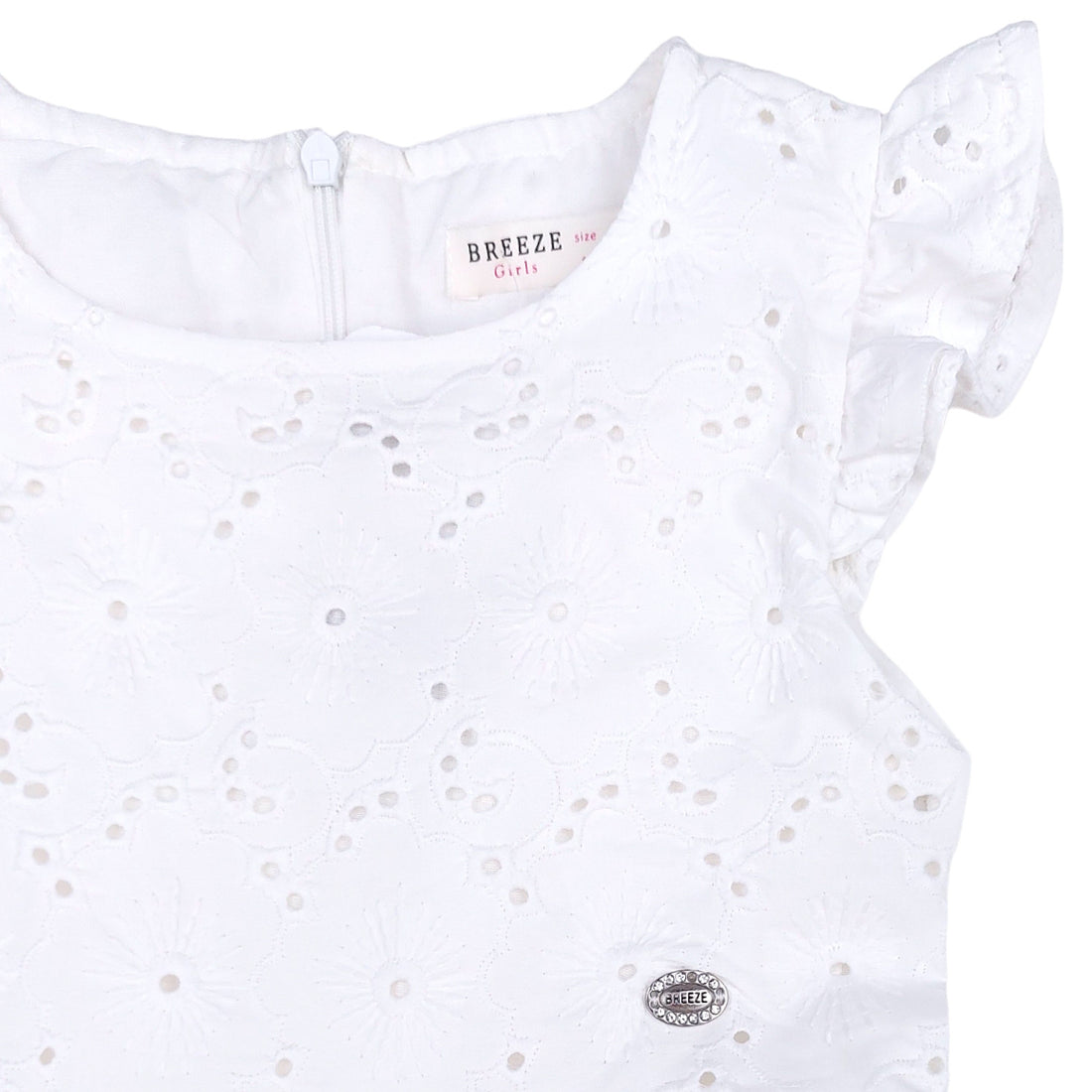 Richelieu Stickereikleid für Mädchen Creme 18977-7524 GKMOD