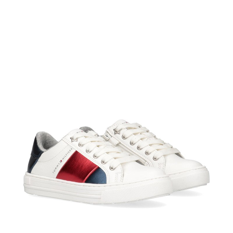 TOMMY HILFIGER T3A4-31166-0289X256 Mädchen Sneaker, weiß/rot